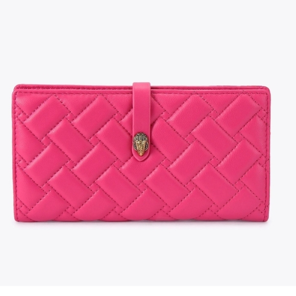 Kurt Geiger NWT/NIB Barbie Pink Long Snap Quilted Wallet - Picture 1 of 7